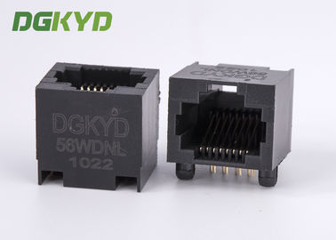 DGKYD-56WDNL 100 Base T Right Angle Rj45 Single Port jack black plastic housing