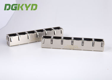 KRJ-56S8P8C1X6YGNL Shielded 1 X 6 Ports Rj45 Female Jack Multi Rj45 With LEDs