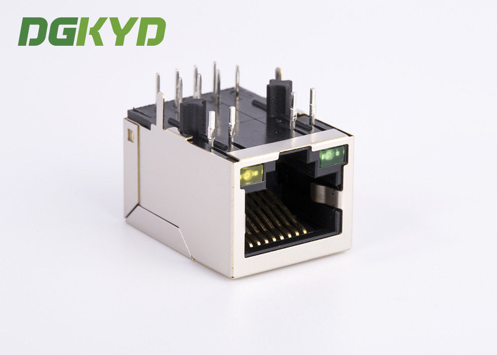 Right Angle 10/100 RJ45 Cable Connector with for