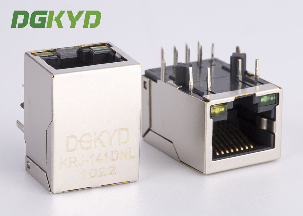 Right Angle RJ45 Network Port for IEEE 802.3 Router , 100 Megabit Cable Jack