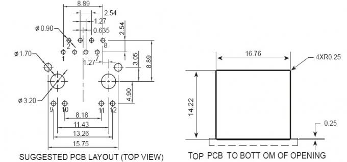 PCB Network RJ45 Modular Jack HR911103A Filter Connectors , LED Tab Down