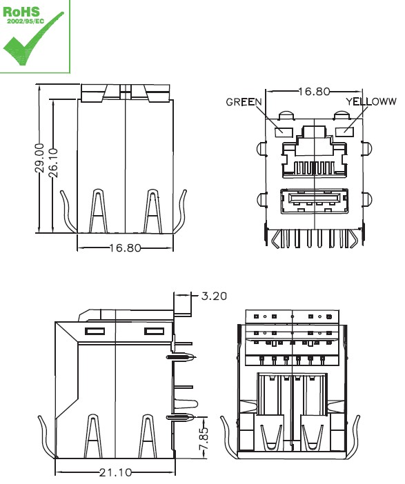 Usb slot dimensions