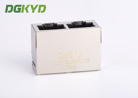 1 X 2 Port Integrated Magnetic RJ45 Modular Jack 100BASE Without LEDS