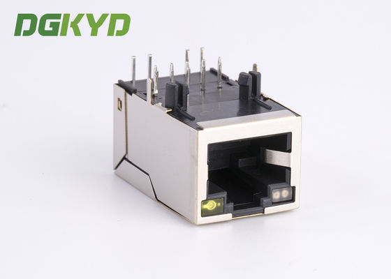 90 Degree shielded gigabit ethernet rj45 connector with magnetics cat6 rj45 plug RJ45 With Transformer