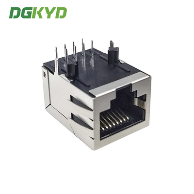 DSL / ADSL Right Angle 10 / 100 base RJ45 female jack with transformer,Rohs Compliant