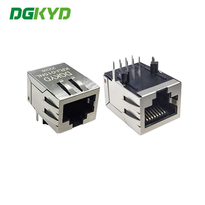 DSL / ADSL Right Angle 10 / 100 base RJ45 female jack with transformer,Rohs Compliant