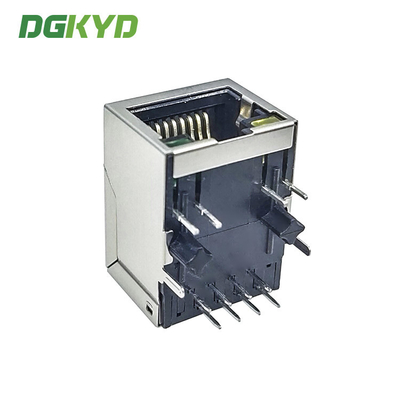 Single port Tab Down Shielded rj45 Cat5 Modular jack connector, 10/100 BASE lan connector