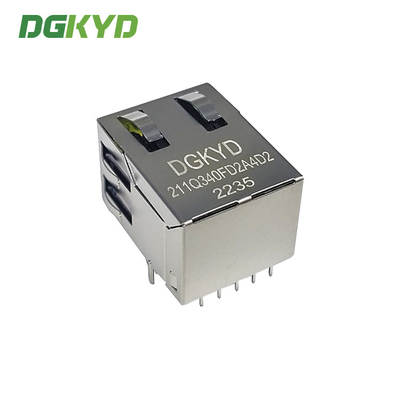 DGKYD211Q340FD2A4D2(2.5G) Port Upward Connector Pcb Modular Jack RJ45 Shielded Network Interface