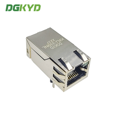 KRJ-339NL 33mm length cat6 gigabit rj45 shielded connector / plug Integrated magnetics