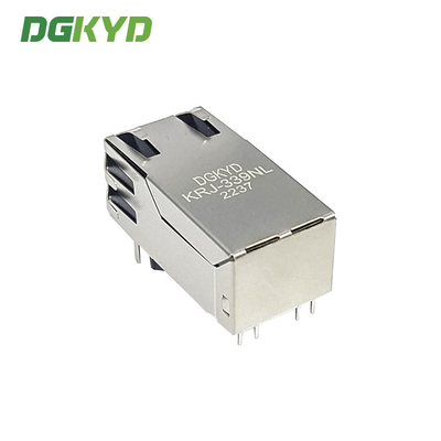 KRJ-339NL 33mm length cat6 gigabit rj45 shielded connector / plug Integrated magnetics