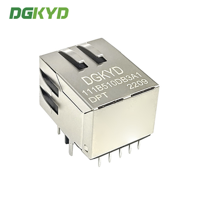 DGKYD111B510DB3A1DPT Single Port Horizontal RJ45 Connector Integrated Transformer Filter POE Bayonet Downward