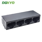 DGKYD59211418IWA3DY1027 1x4 Multiport RJ45 Connector Plastic 10P8C Without Filter