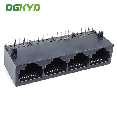 DGKYD59211418IWA3DY1027 1x4 Multiport RJ45 Connector Plastic 10P8C Without Filter