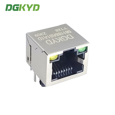 DGKYD561188AB1A1DY128 Network Socket 8P8C Connector Horizontal With Lamp / Shield