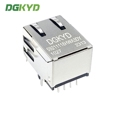 DGKYD5921111HWA3DY1027 90 Degree In Line RJ45 Connector 10P8C Without Lamp