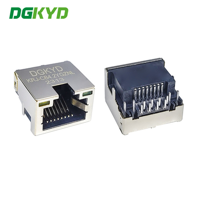 KRJ-CB4.2YGZNL Metal Shielded Dip Low Profile Rj45 Jack