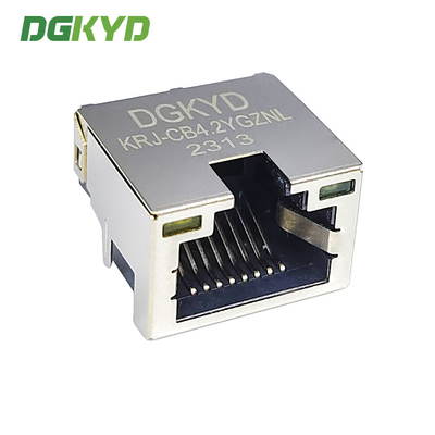 KRJ-CB4.2YGZNL Metal Shielded Dip Low Profile Rj45 Jack