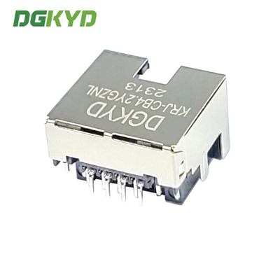 KRJ-CB4.2YGZNL Metal Shielded Dip Low Profile Rj45 Jack