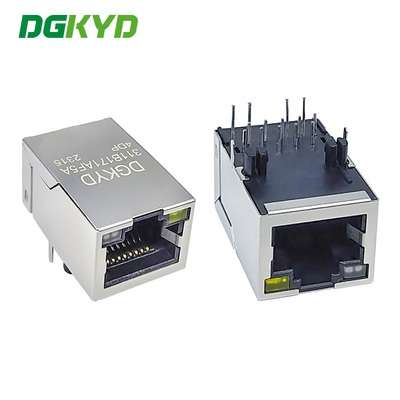 DGKYD311B171AF5A4DP Tab up ethernet female jack port PoE++ Rj45 Lan Jack with Internal Magnetics 10 pins