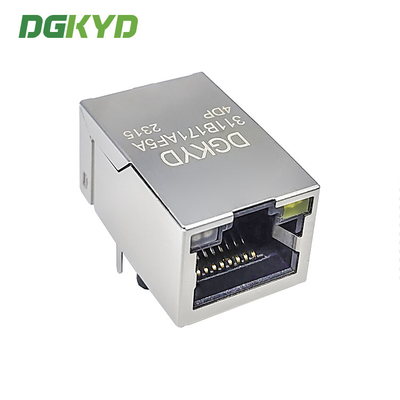 DGKYD311B171AF5A4DP Tab up ethernet female jack port PoE++ Rj45 Lan Jack with Internal Magnetics 10 pins