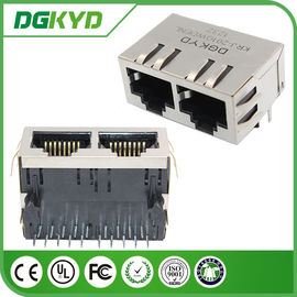 ODM/OEM factory KRJ-201QWDENL 1000BASE cat 6 dual port Gigabit Ethernet RJ45 Modular Jack Female