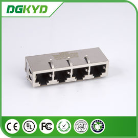 China Supplier 10P8C shielded 1 x 4 Port Gigabit ethernet RJ45 connector with internal transformer