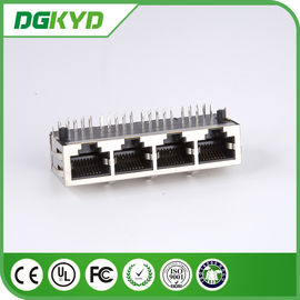 China Supplier 10P8C shielded 1 x 4 Port Gigabit ethernet RJ45 connector with internal transformer