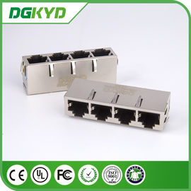 China Supplier 10P8C shielded 1 x 4 Port Gigabit ethernet RJ45 connector with internal transformer