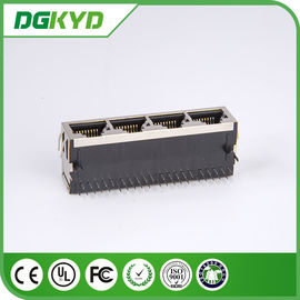 China Supplier 10P8C shielded 1 x 4 Port Gigabit ethernet RJ45 connector with internal transformer