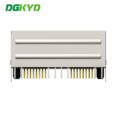 DGKYD561288AB1A3DY1027 90 Degree Side Plug 1x2 RJ45 Multiple Port Connectors With LED