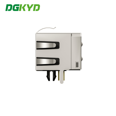 Tab UP Ganged Double Port Magnetic Modular Jack Cat5e Rj45 Keystone Connector DGKYD561288HWA3DY1027