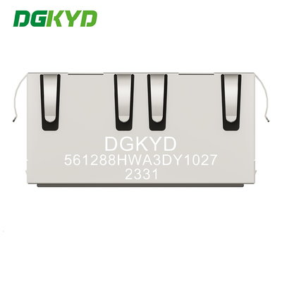 Tab UP Ganged Double Port Magnetic Modular Jack Cat5e Rj45 Keystone Connector DGKYD561288HWA3DY1027