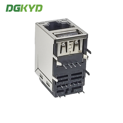 DGKYD611U2B203DA2WDDB Gigabit RJ45 With USB2.0 Socket And Filter PCB Connector RJ45+USB2.0