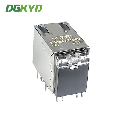 DGKYD611U2B203DA2WDDB Gigabit RJ45 With USB2.0 Socket And Filter PCB Connector RJ45+USB2.0