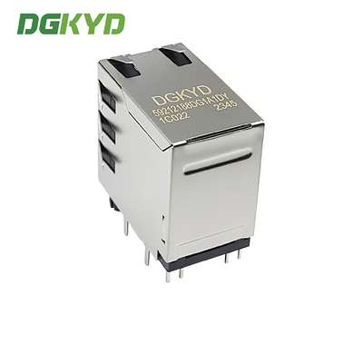2x1 Dual Port RJ45 Connector With Light And Wing Without Filter Dual Color Light DGKYD59212188DG1A1DY1C022 Short Body