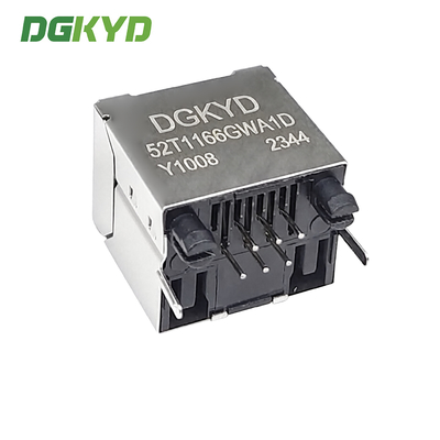 DGKYD52T1166GWA1DY1008 6P6C RJ11 Connector 180° Vertical Interface Without Light Strip Shielding Connector Empty Package