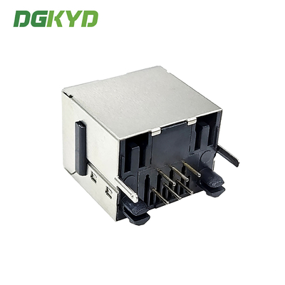 DGKYD52TE1166GWA1DY1008 6P6C RJ11 Connector 180° Vertical Interface Without Light Strip Shielding Connector