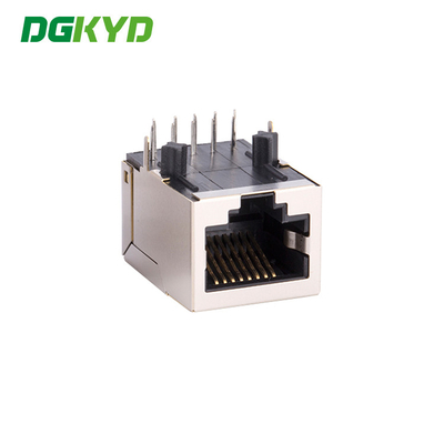 KRJ-202CFNL Gigabit RJ45 Signal Transmission Socket Crystal Head Card Port Downward No Light Belt Shielding