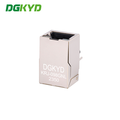 Side Entry KRJ-098GNL Shielded Rj45 Connector With Light Strip