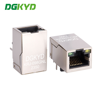 Side Entry KRJ-098GNL Shielded Rj45 Connector With Light Strip