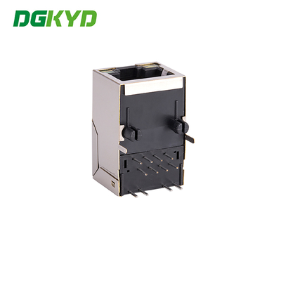 Side Entry KRJ-098GNL Shielded Rj45 Connector With Light Strip