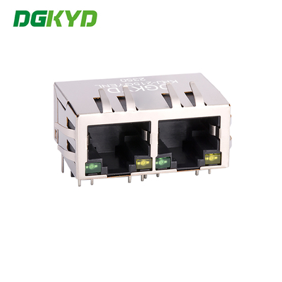 KRJ-215GYENL 100Mbps Utp Rj45 Connector Integrated Filter Ethernet Interface Dual Port Socket