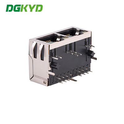 KRJ-215GYENL 100Mbps Utp Rj45 Connector Integrated Filter Ethernet Interface Dual Port Socket