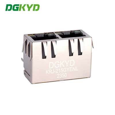 KRJ-215GYENL 100Mbps Utp Rj45 Connector Integrated Filter Ethernet Interface Dual Port Socket