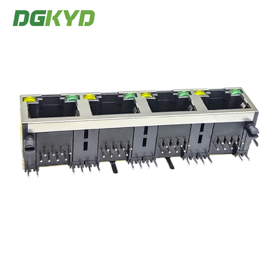 DGKYD561488AB1A3DY1027 RJ45 Multi Port Socket 8p8 Connector Four Port Direct Plug Connector Network Port Socket