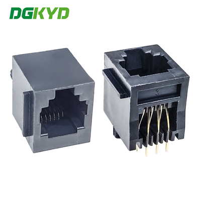 DGKYD5222E1166IWA1DY1 Vertical RJ11 PCB Socket Female Head 1x1 Port 6Pin DIP Ethernet Connector Through Hole Solder