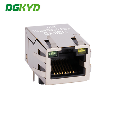 KRJ-060SHZNL RJ45 Communication Socket, 100Base-T Integrated Router Network Port Socket, PCB Socket Cat5 Industrial RJ45