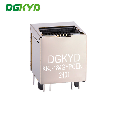 KRJ-184GYPOENL 180 Degree Top Entry RJ45 Lan Jack With PoE, Single Port Ethernet Connector For Router