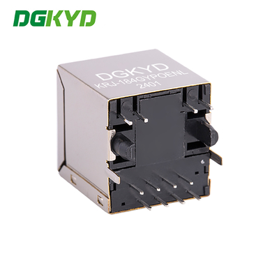 KRJ-184GYPOENL 180 Degree Top Entry RJ45 Lan Jack With PoE, Single Port Ethernet Connector For Router