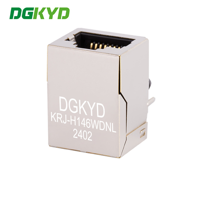 KRJ-H146WDNL 100 BASE Single Port RJ45 Ethernet Connector Filter 8 Pins 8 Contacts Cat5 RJ45 Connector With Transformer